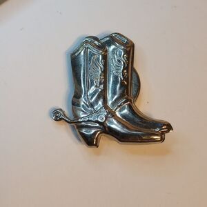 Vintage Cowboy Boots Button Cover